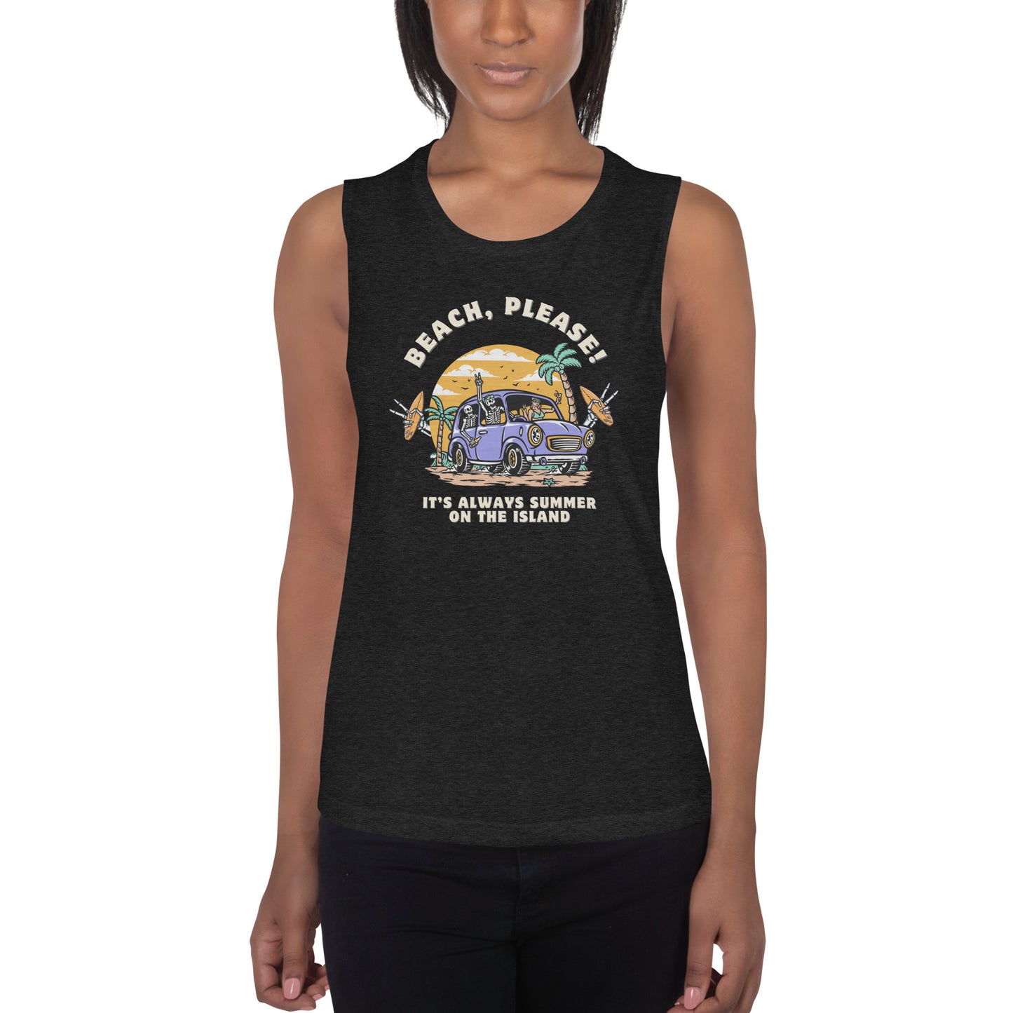 BEACH, PLEASE! Ladies Muscle Tee