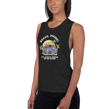 BEACH, PLEASE! Ladies Muscle Tee