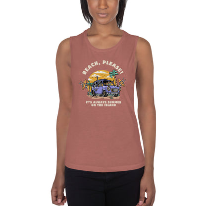 BEACH, PLEASE! Ladies Muscle Tee