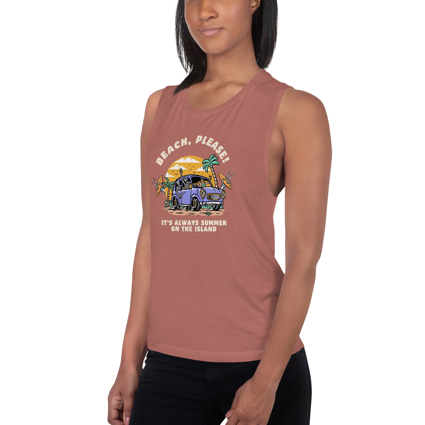 BEACH, PLEASE! Ladies Muscle Tee