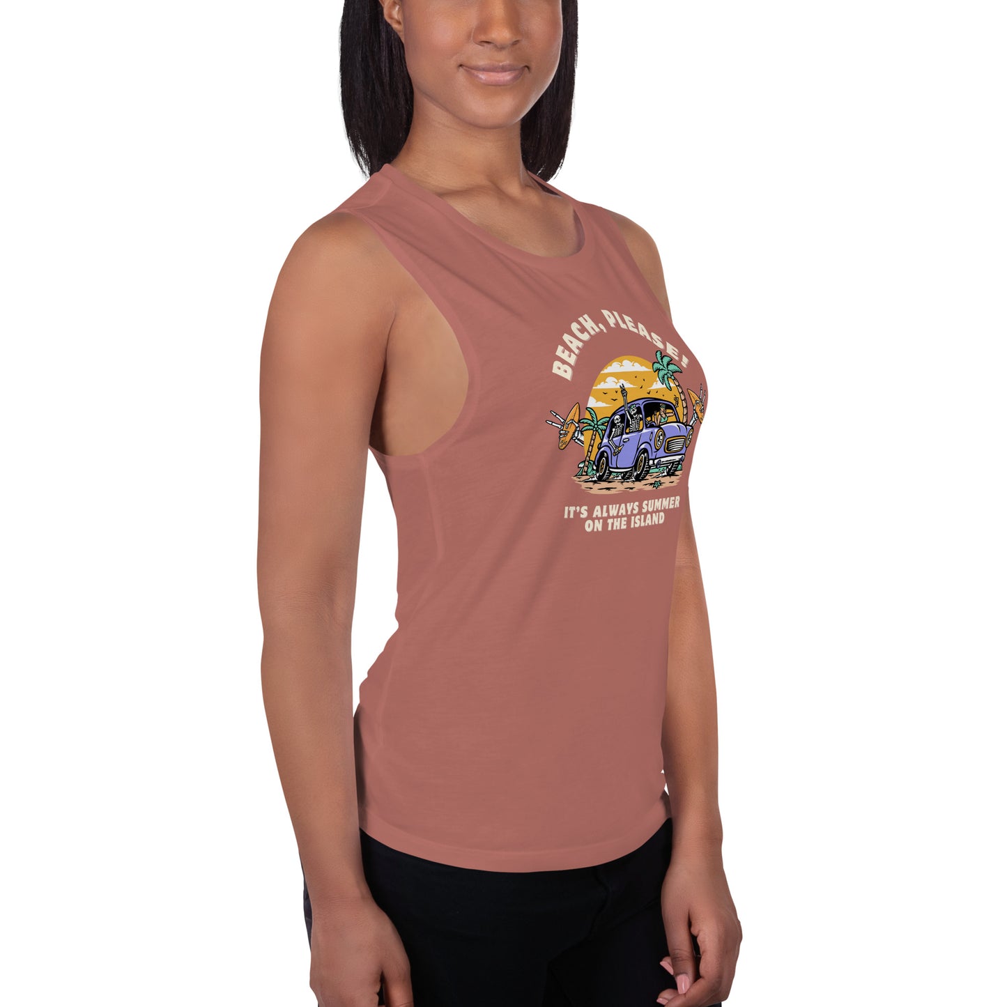 BEACH, PLEASE! Ladies Muscle Tee