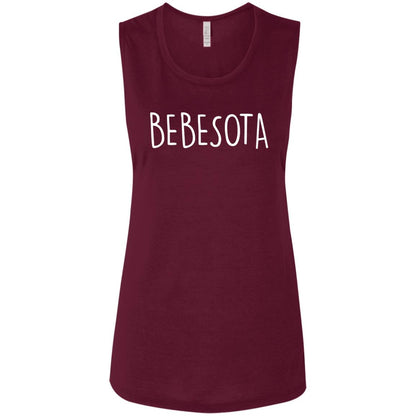 THE "BEBESOTA" MUSCLE TANK (DK YELLOW SUN FONT IN WHITE)