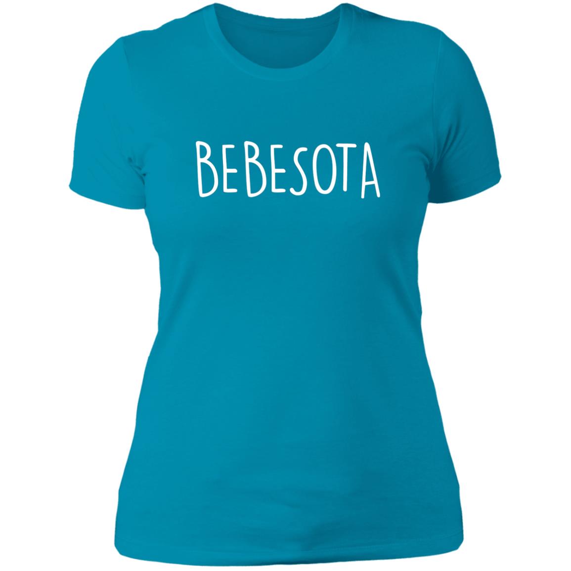 THE "BEBESOTA" LADIES T-SHIRT (DK LEMON SUN FONT)