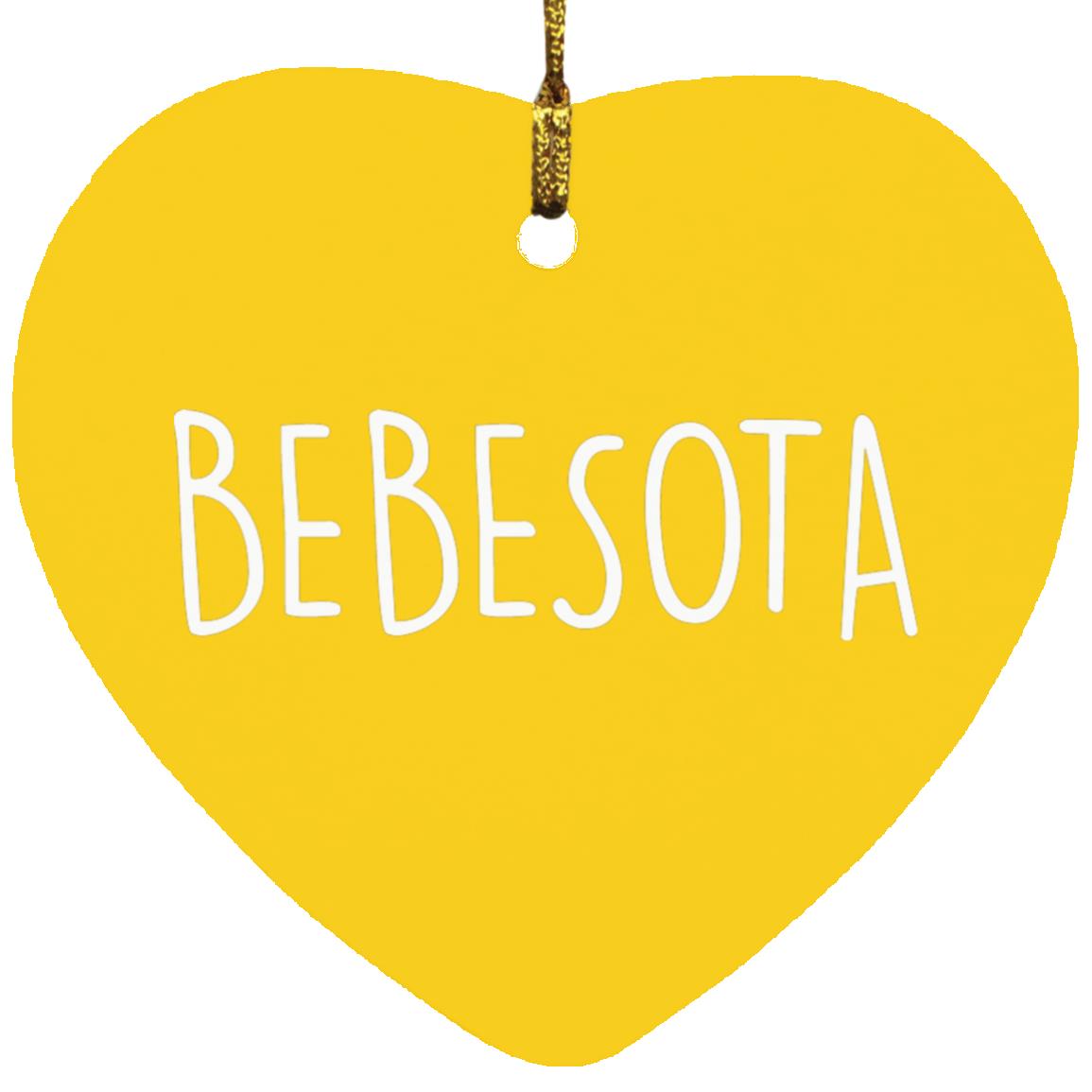 THE "BEBESOTA" HEART X-MAS ORNAMENT (DK LEMON SUN FONT)