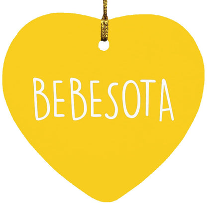 THE "BEBESOTA" HEART X-MAS ORNAMENT (DK LEMON SUN FONT)