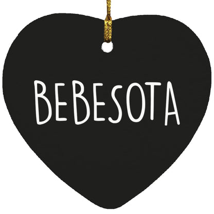 THE "BEBESOTA" HEART X-MAS ORNAMENT (DK LEMON SUN FONT)