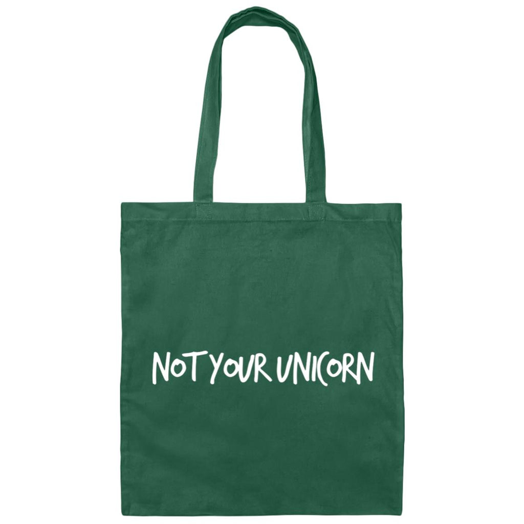 THE "NOT YOUR UNICORN" DOUBLE-SIDED CANVAS TOTE BAG