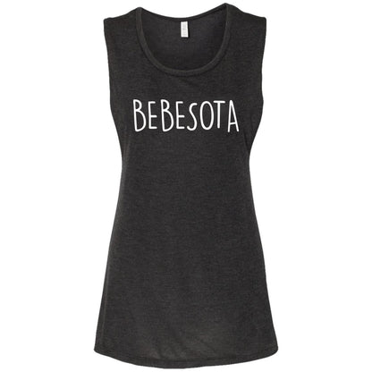 THE "BEBESOTA" MUSCLE TANK (DK YELLOW SUN FONT IN WHITE)