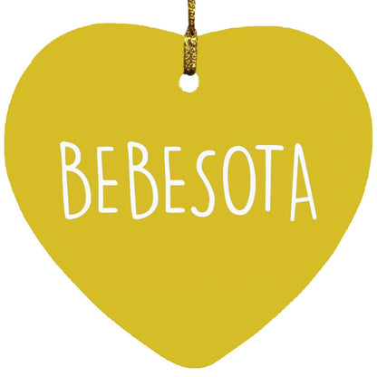 THE "BEBESOTA" HEART X-MAS ORNAMENT (DK LEMON SUN FONT)