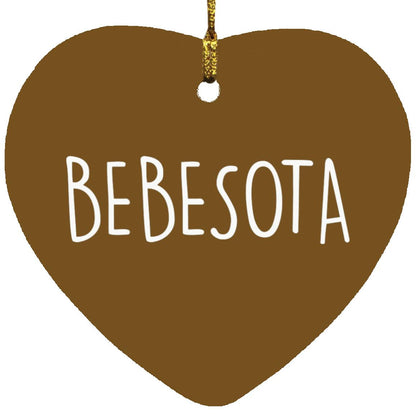 THE "BEBESOTA" HEART X-MAS ORNAMENT (DK LEMON SUN FONT)