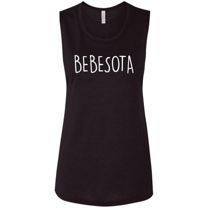 THE "BEBESOTA" MUSCLE TANK (DK YELLOW SUN FONT IN WHITE)